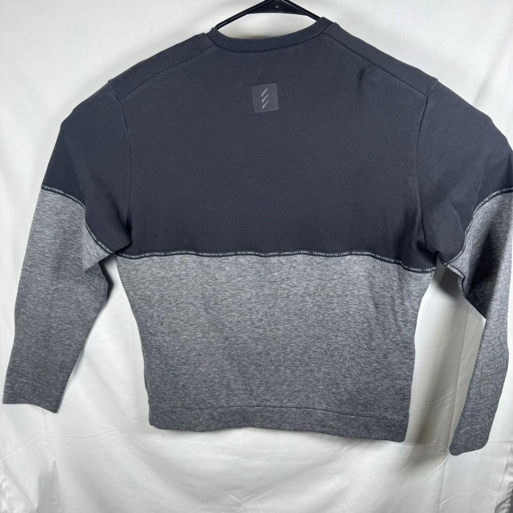 Adidas Adicross Sweatshirt Mens Medium Black Grey Colorblock Crewneck - Picture 4 of 11
